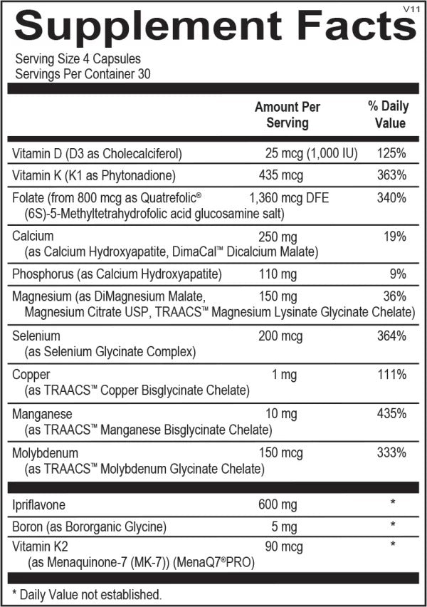 OsteoPrev by Ortho Molecular – Bone Strength & Calcium Support Supplement, 120 Capsules
