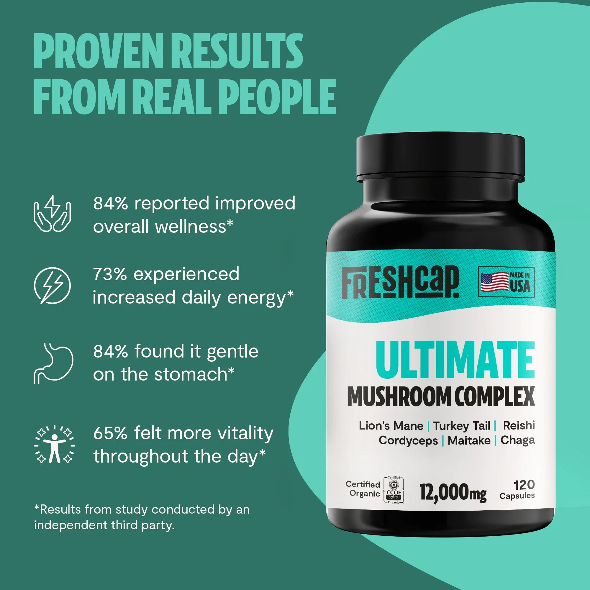 Organic Mushroom Complex Supplement Capsules