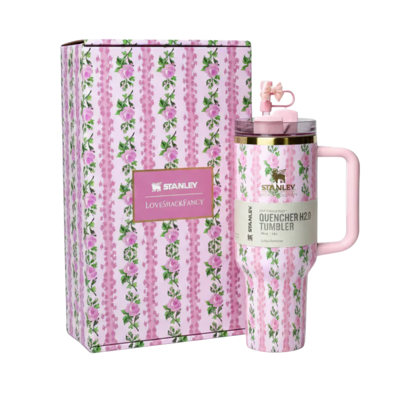 LoveShackFancy x Stanley Quencher H2.0 FlowState Tumbler 40 oz – Blooming Heirloom Limited Edition