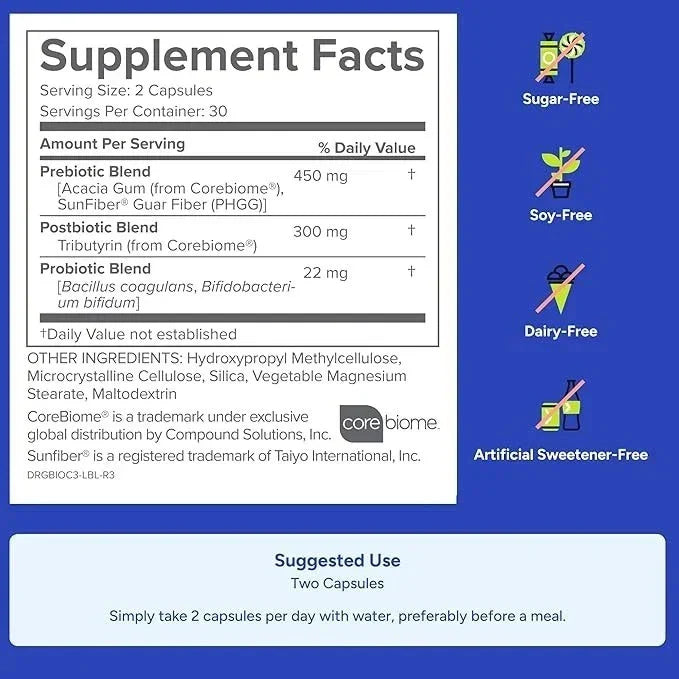 Gundry MD Bio Complete 3 Supplement 60 Capsules Optimal Gut Health Brand new