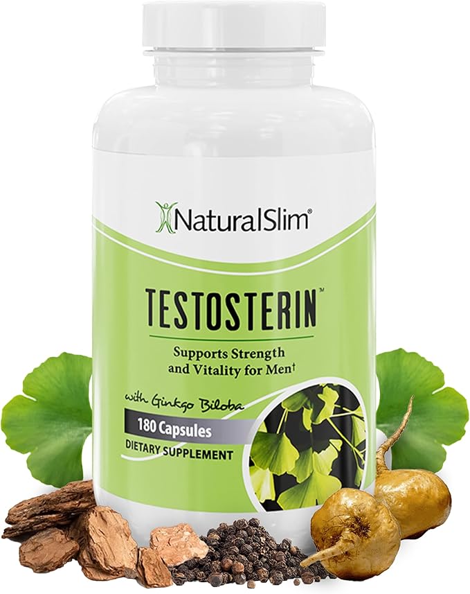 NaturalSlim Testosterin – Testosterone Multivitamin Supplement for Men | Muscle, Endurance & Vitality Support