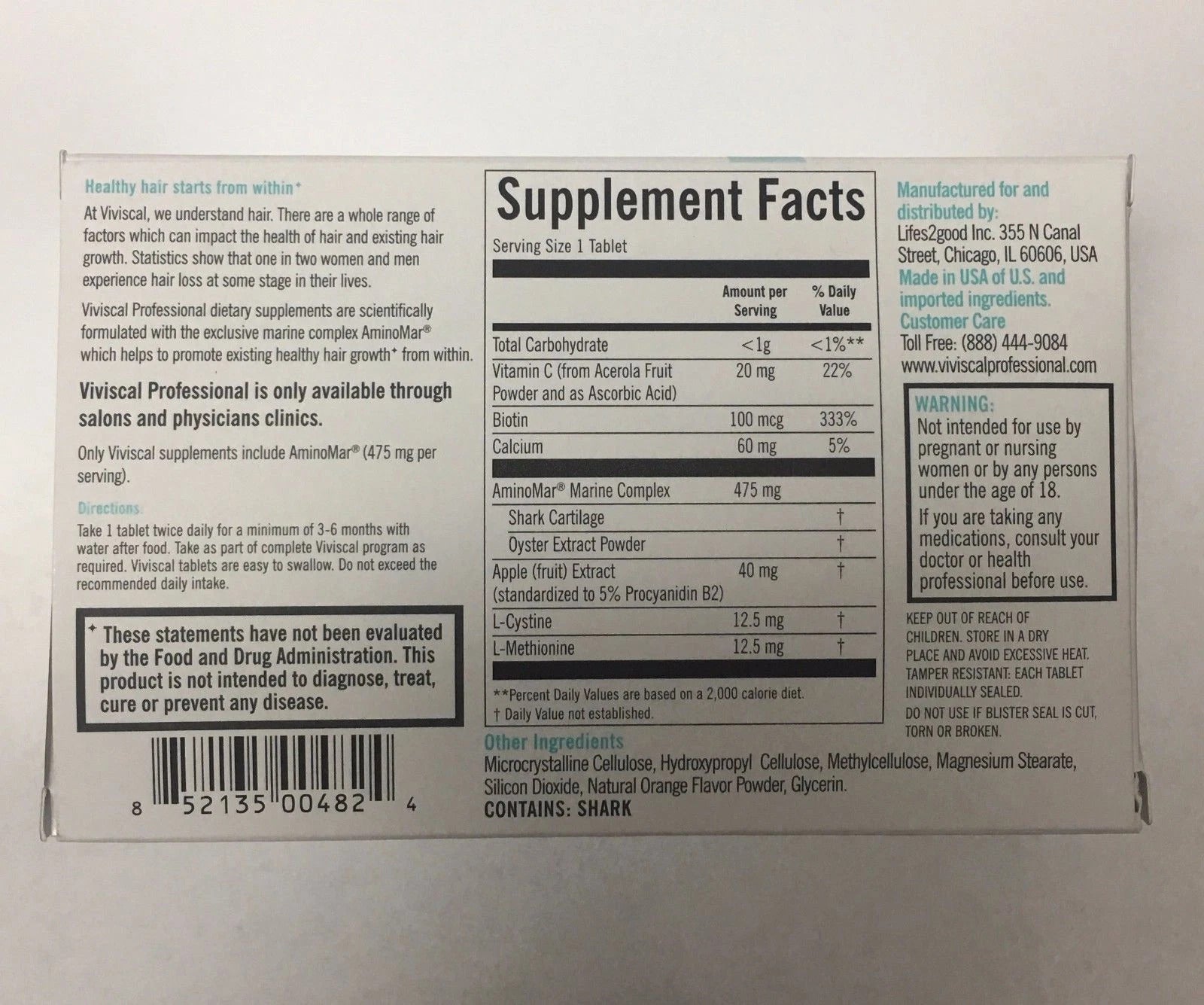 Viviscal Professional Hair Growth Supplement – 180 Tablets
