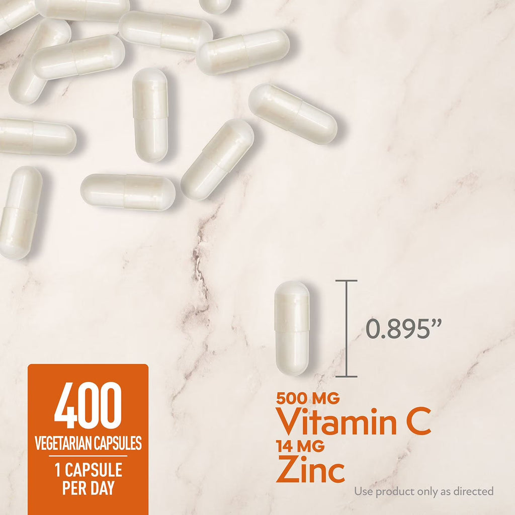 Member's Mark Vitamin C with Zinc Capsules – Immune Support Supplement | 400 Count